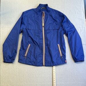Tommy Bahama Blue Lightweight Windbreaker Jacket Full Zip Relax Logo